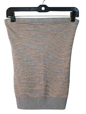 Express Metallic Silver & Gold Zebra Print Tube Top